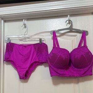 Lane Bryant Cacique 38DD LONGLINE BOOST BALCONETTE 18/20 cheeky brief